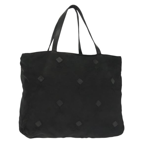 PRADA Hand Bag Nylon Black Silver - Picture 1 of 13